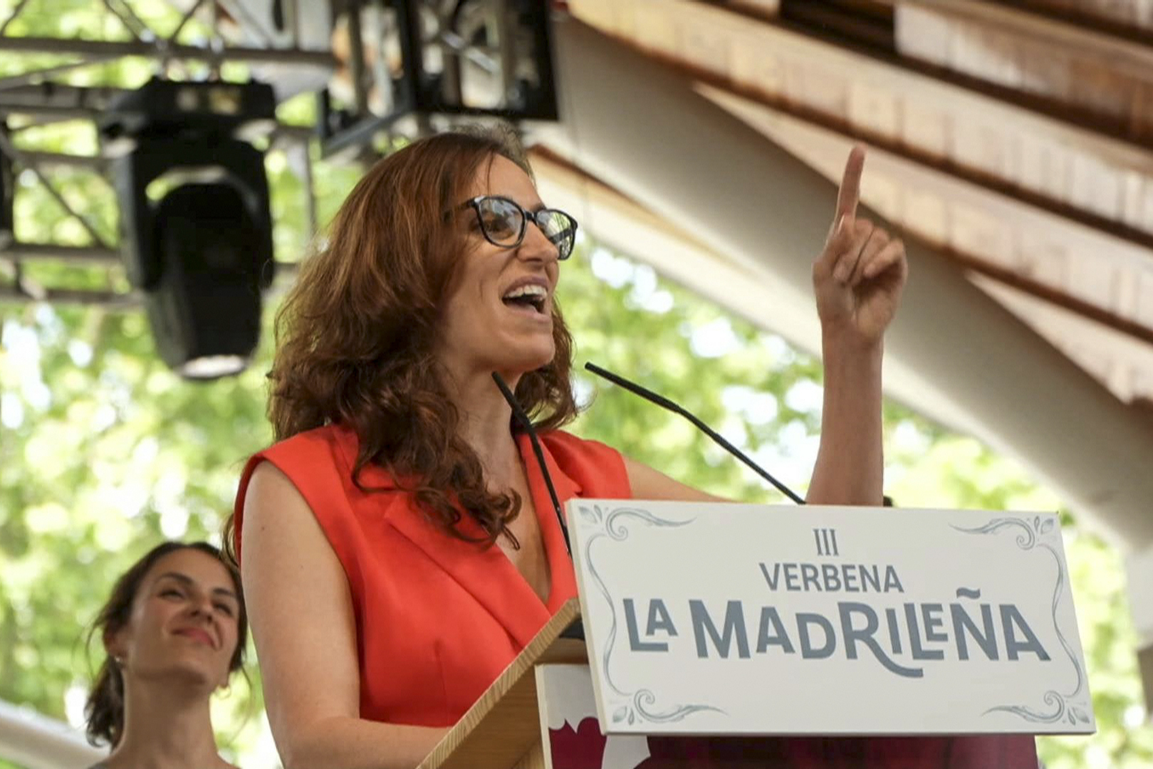 M�nica Garc�a, el s�bado durante el acto en el que anunci� su vuelta a la pol�tica madrile�a.