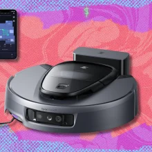 3i G10+ Robot Vacuum and Mop on pink and purple abstract background