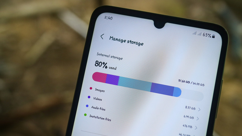 An Android user managing storage on a device with limited flash memory.