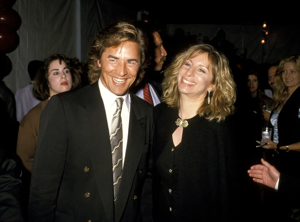Image may contain Don Johnson Tie Accessories Accessory Barbra Streisand Human Person Suit Coat and Clothing
