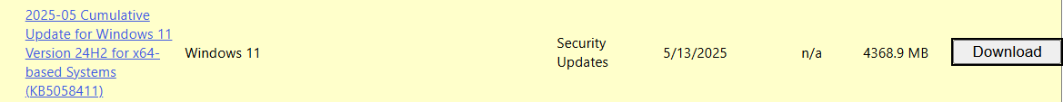 微软 Win11 更新已触及 5GB,累积机制和 AI 组件成推手 Windows 11 update for May 2025 was 3 times that of April 2025