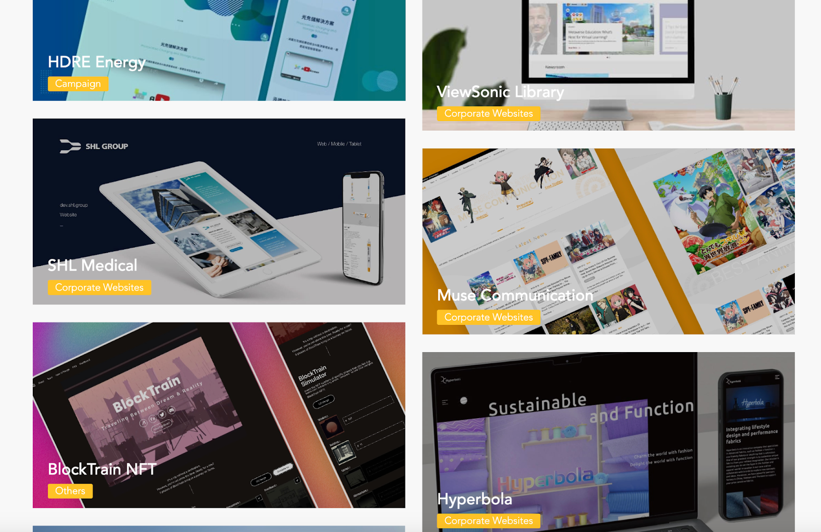 Screenshot of an Online Design Portfolio