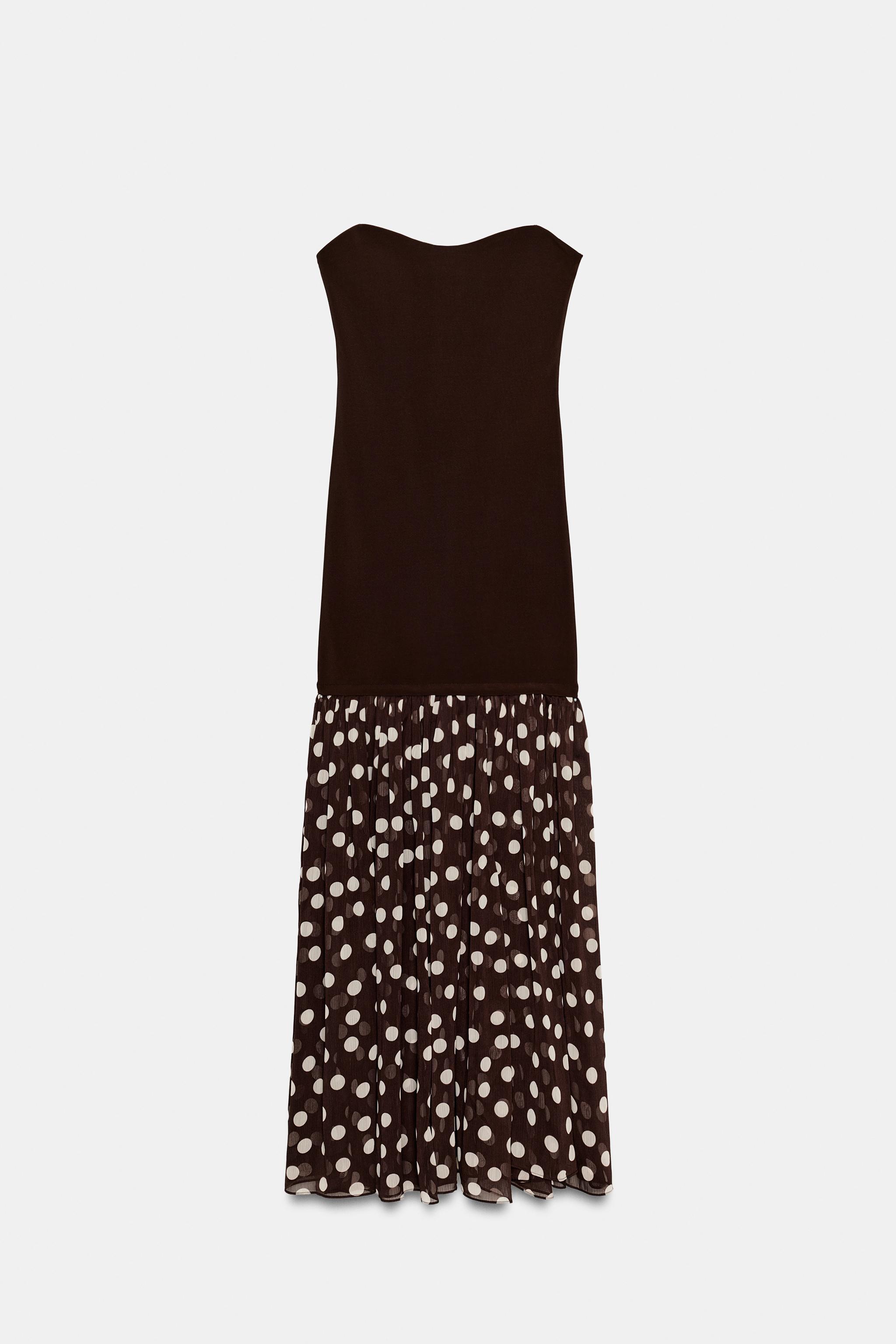 Parece un dise�o de boutique francesa: el vestido de lunares largo combinado de Zara est� en tendencia y es la compra maestra de esta temporada para tus eventos de primavera y verano