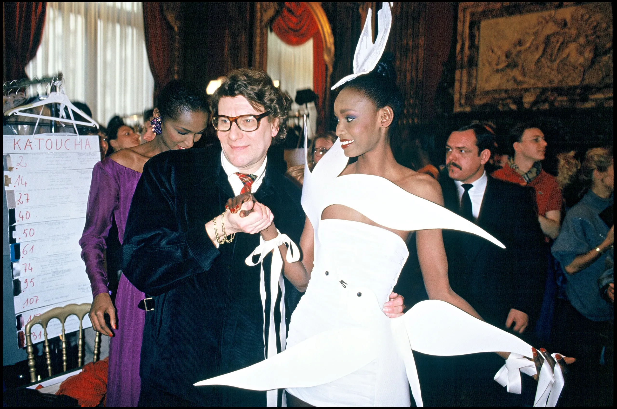 Image may contain Yves Saint Laurent Rokhaya Diallo Katoucha Niane Lenny McLean Face Head Person and Photography