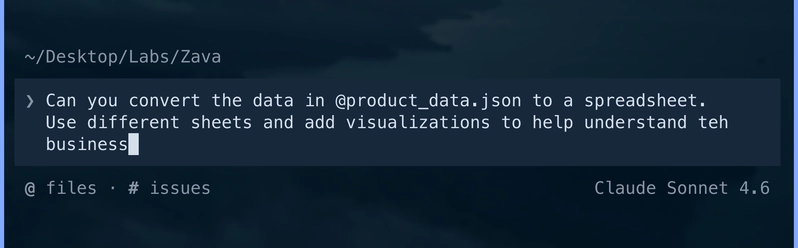 Can you convert the data in @ into a spreadsheet. Use different sheets and add visualizations to help understand the business