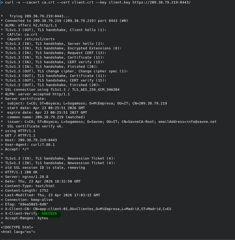 Curl con tls