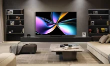 Hisense U7 Mini LED 4K TV mounted on wall in living room