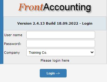 FrontAccounting login