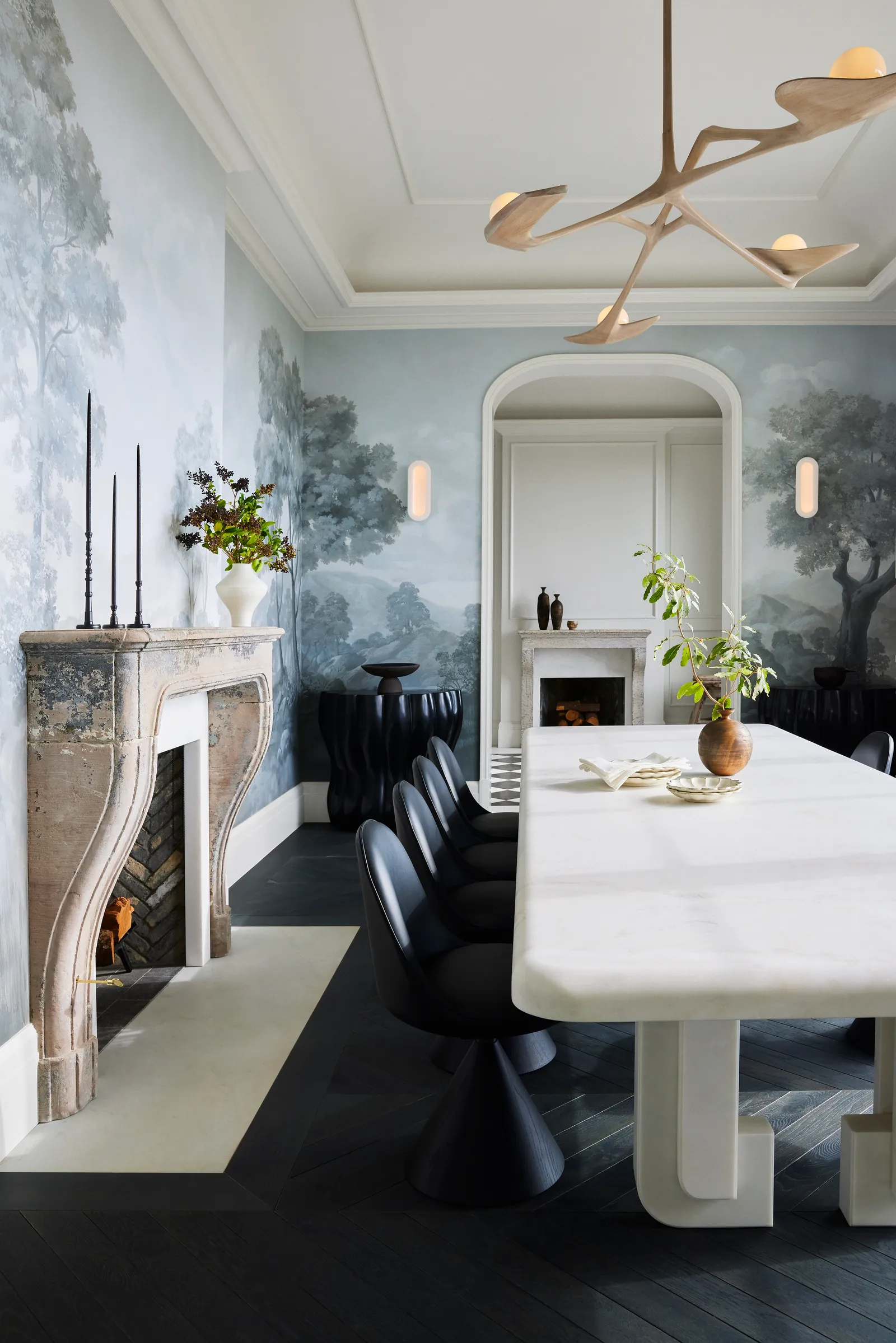 Image may contain Architecture Building Dining Room Dining Table Furniture Indoors Room Table and Interior Design