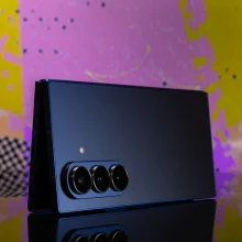 galaxy z fold 7 folded with cameras on display