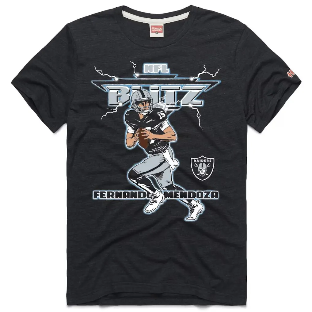 Fernando Mendoza Las Vegas Raiders Homage Unisex NFL Blitz Player T-Shirt