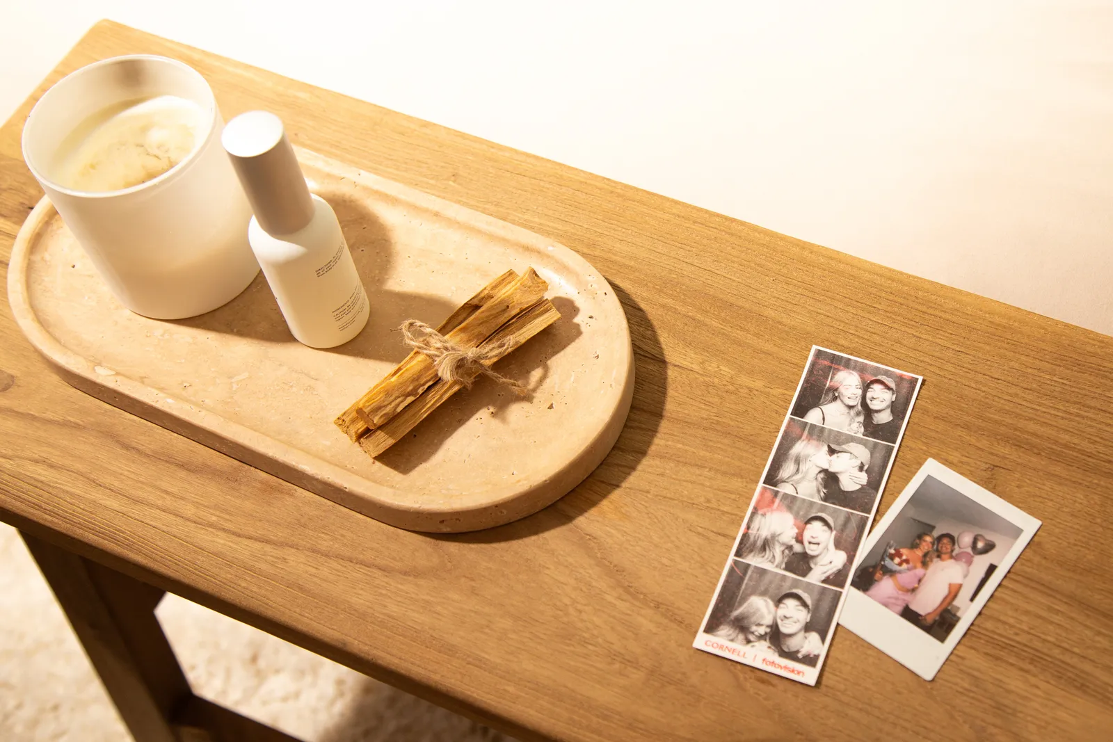 Image may contain Wood Plywood Furniture Table Baby Person Hardwood Face Head and Adult