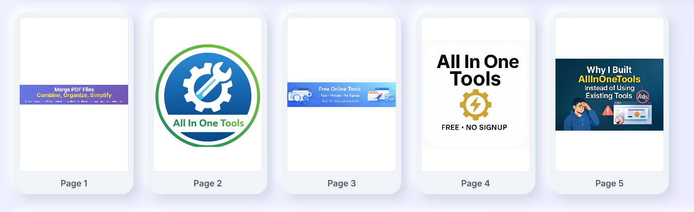 PDF splitter preview showing multiple pages as thumbnails for visual selection