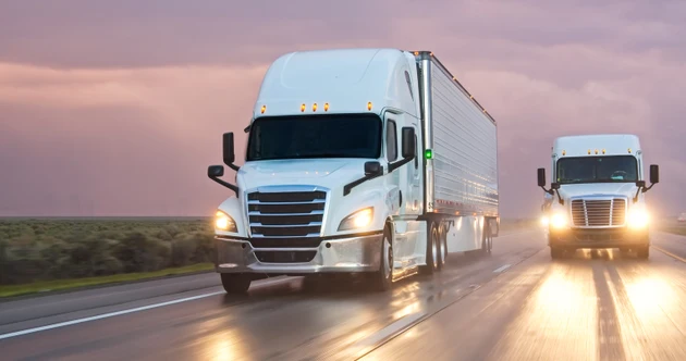Commercial Tanker Trailer and Semi-Truck on Interstate 5