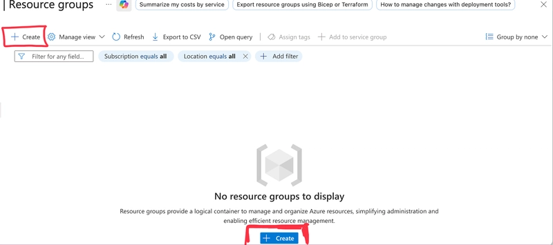 create Resources Groups