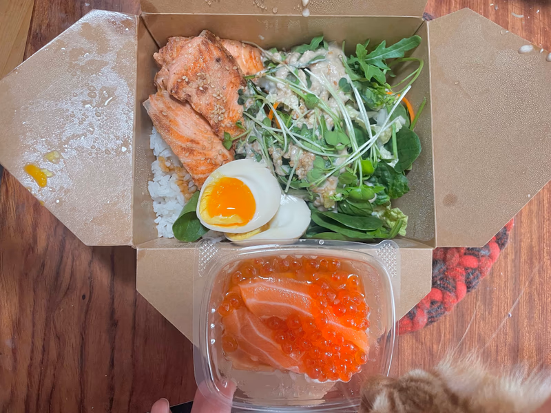 Bento box with salmon