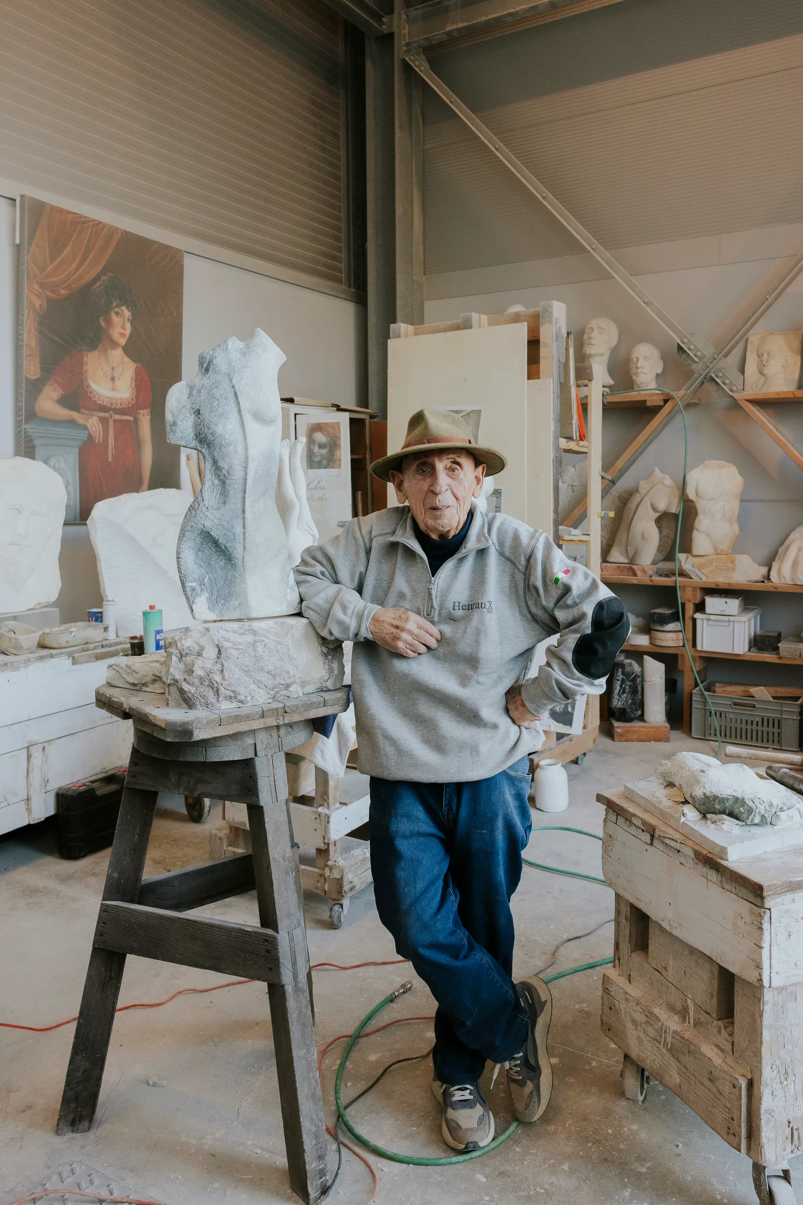 Image may contain Adult Person Woodworking Clothing Hat Face and Head