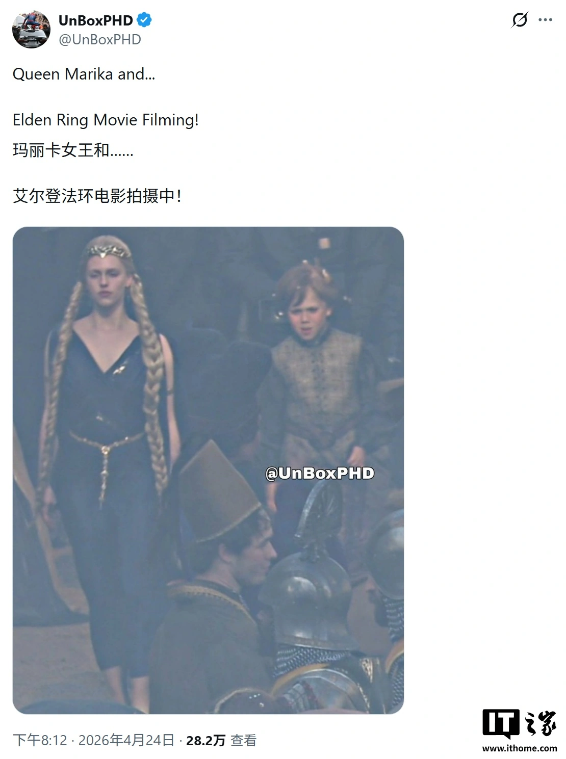 《艾尔登法环》电影片场照曝光,剧情设定“破碎战争”前传
