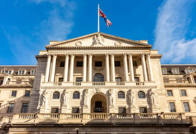 Bank of England building in City of London, UK