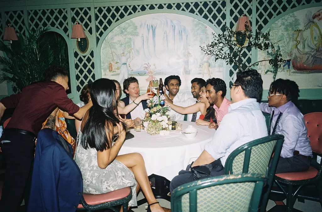 Image may contain Denis Bouriakov Piyush Chawla Rani Mukherjee Architecture Building Dining Room and Dining Table