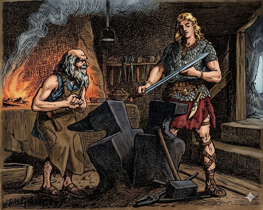 https://upload.wikimedia.org/wikipedia/commons/e/e3/Sigurd_pr%C3%BCft_das_schwert_Gram_by_Johannes_Gehrts.jpg