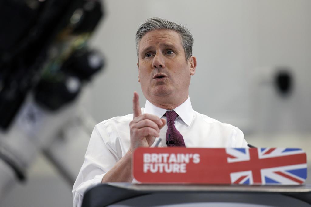 El 'premier' brit�nico Keir Starmer pronuncia su discurso en Bristol, en 2024.