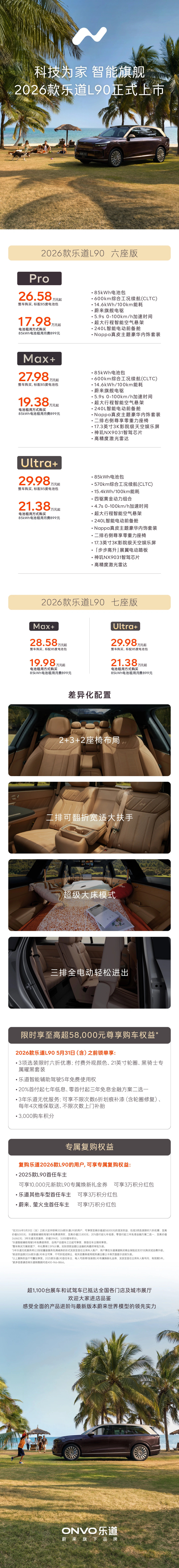2026 款乐道 L90 上市:蔚来世界模型上车、超 70 项软硬件升级,电池租用方式购买 17.98 万元起