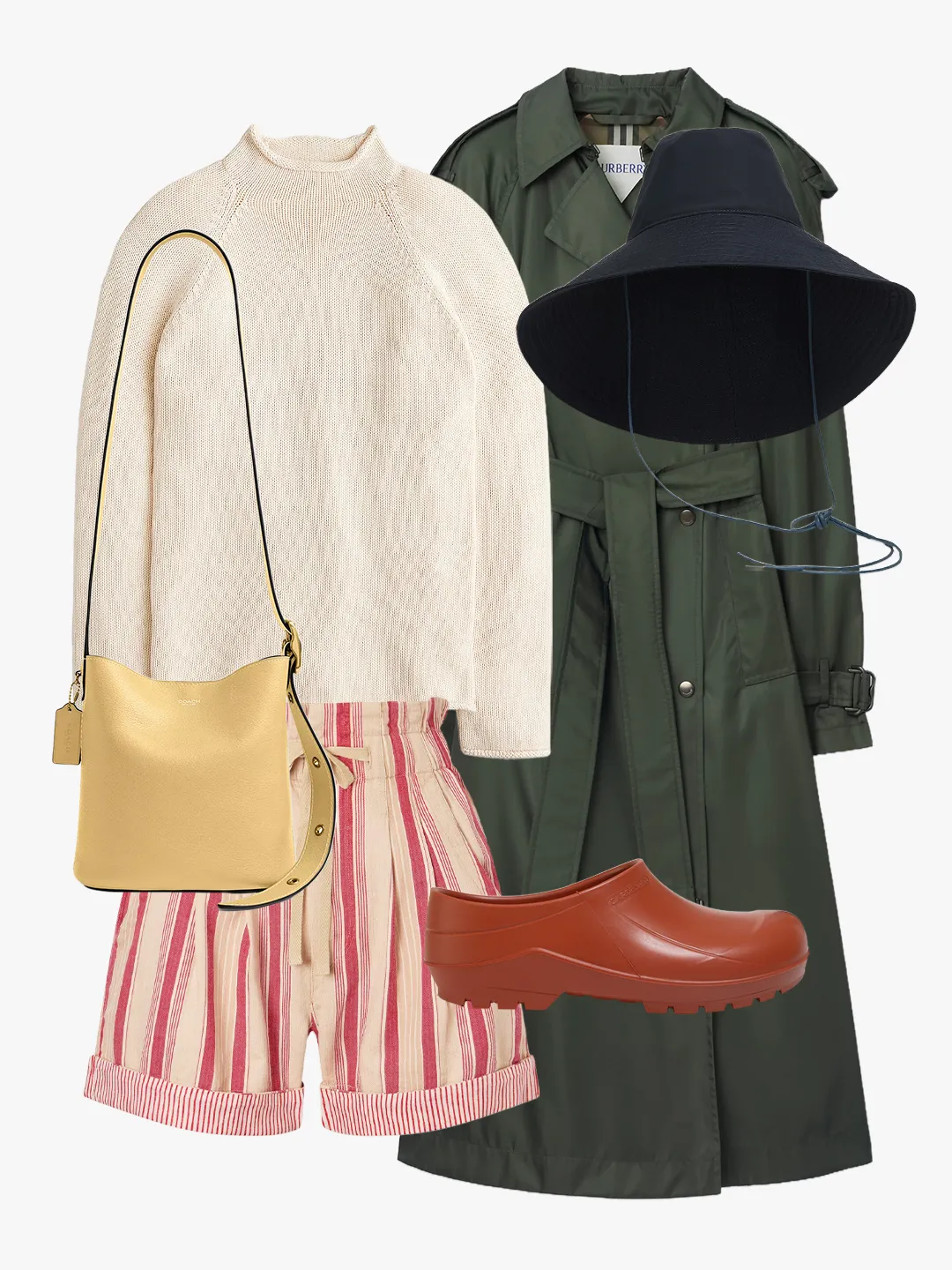 Image may contain Clothing Coat Accessories Bag and Handbag