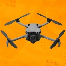 DJI Mini 5 on orange background