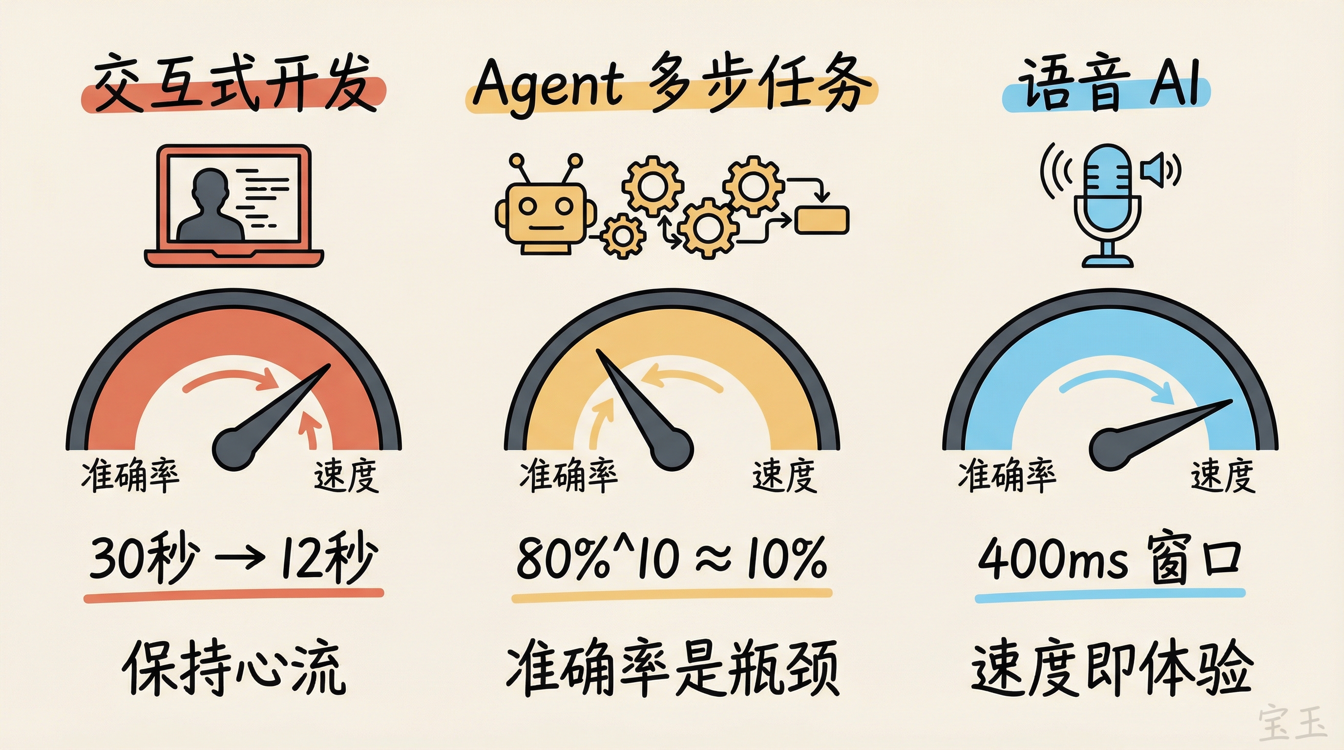 三大场景下速度与准确率的权重对比