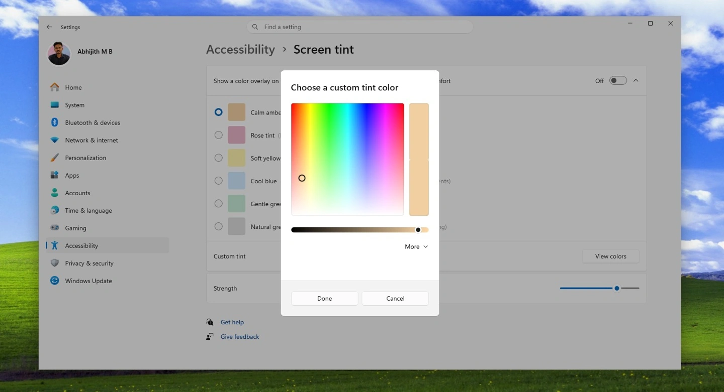 微软 Win11 预览版测试 Screen Tint:6 种色彩缓解眼疲劳 Picture 1