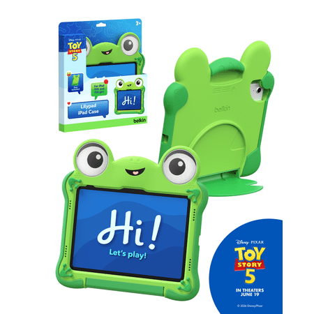 Belkin Disney Pixar Toy Story Ipad A16 Case Kids (11th Generation 2025, 11" / 10th Generation 2022, 10.9") - Lilypad Inspired, Shockproof Protective Cover With Handle &amp; Kickstand, Durable Non-Toxic