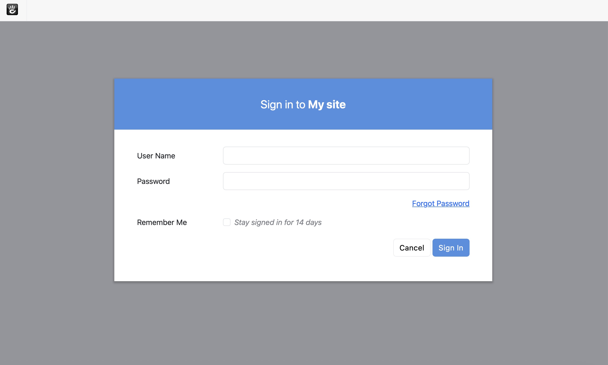 Admin login for Concrete CMS
