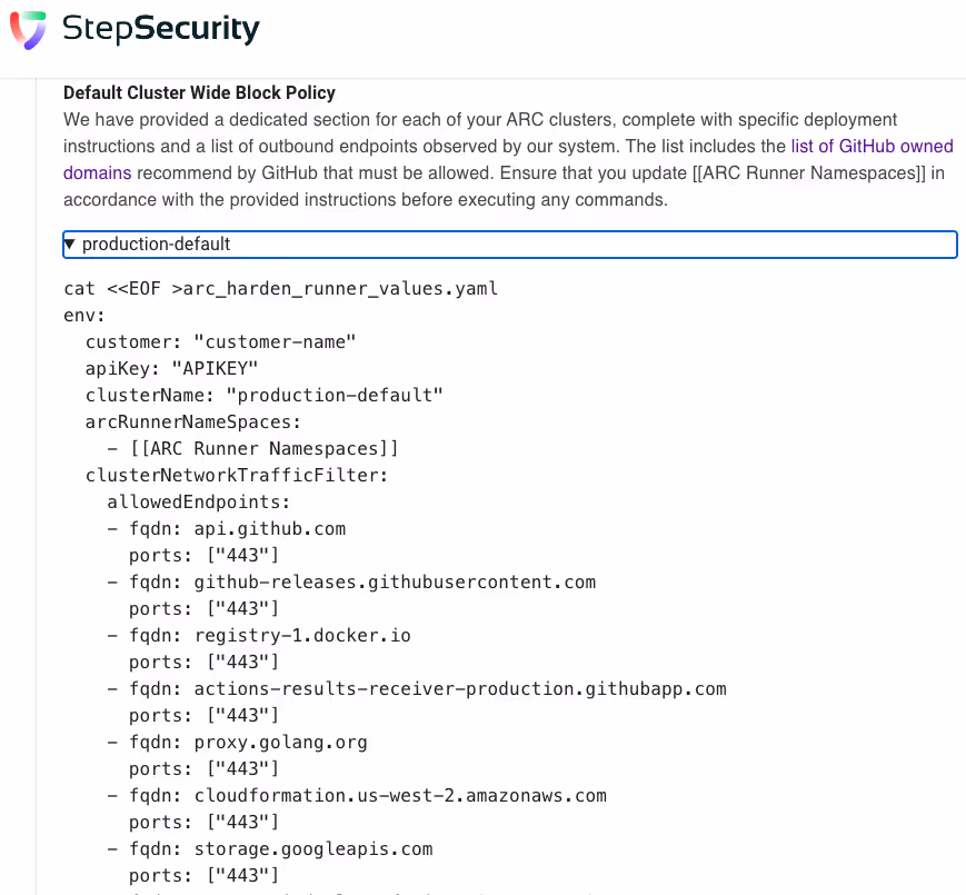 Default cluster wide policy deployment instructions