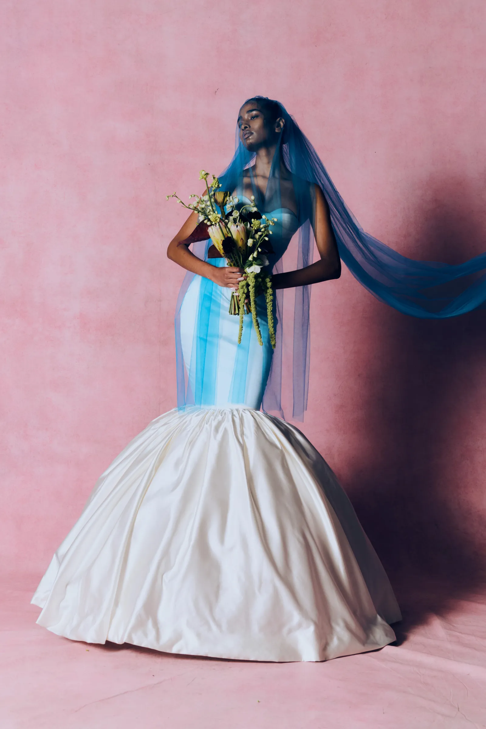Image may contain Zeudi Araya Clothing Dress Formal Wear Fashion Gown Wedding Wedding Gown Adult and Person