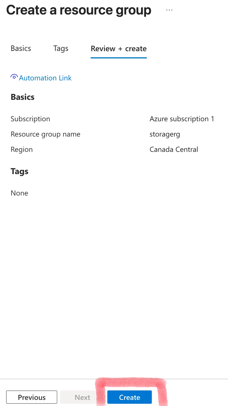 Create resource group