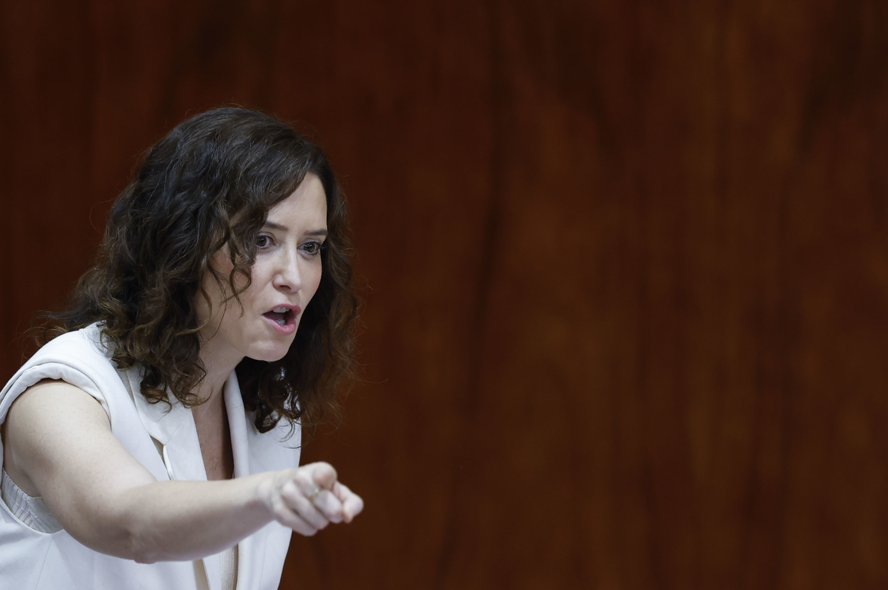 Isabel Díaz Ayuso, presidenta de la Comunidad de Madrid, el pasado jueves en la Asamblea.