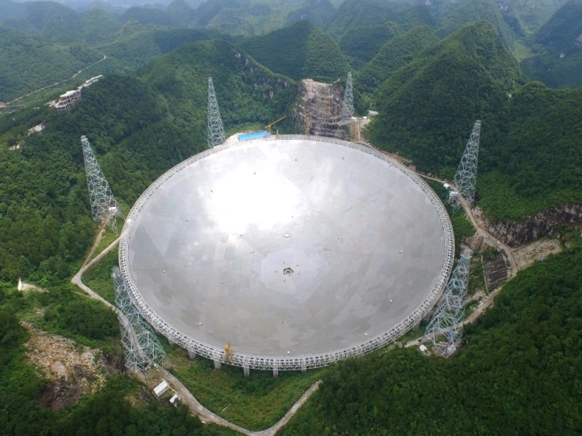The Five-hundred-meter Aperture Spherical Telescope, the worlds largest single-dish radio telescope. Photo from National Astronomical Observatories, Chinese Academy of Sciences