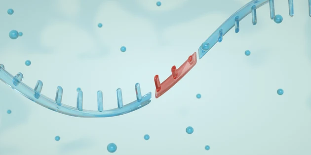 mRNA or messenger RNA. The concept of mRNA vaccine. Innovative methods to treat virus. 3d render