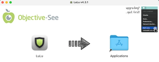 Installing the app LuLu macOS firewall