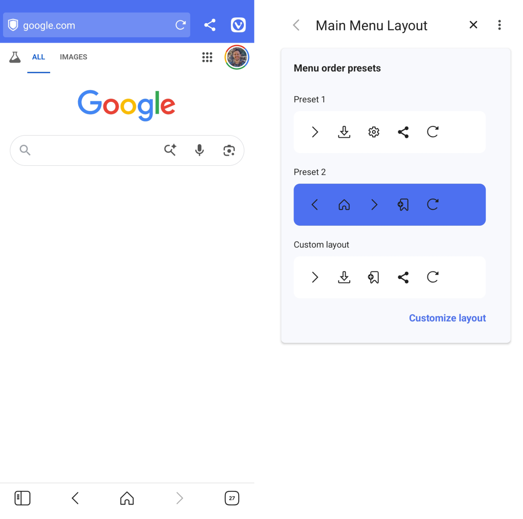 Vivaldi browser: Android