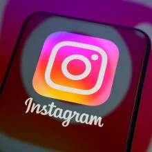 Instagram logo with effects around it