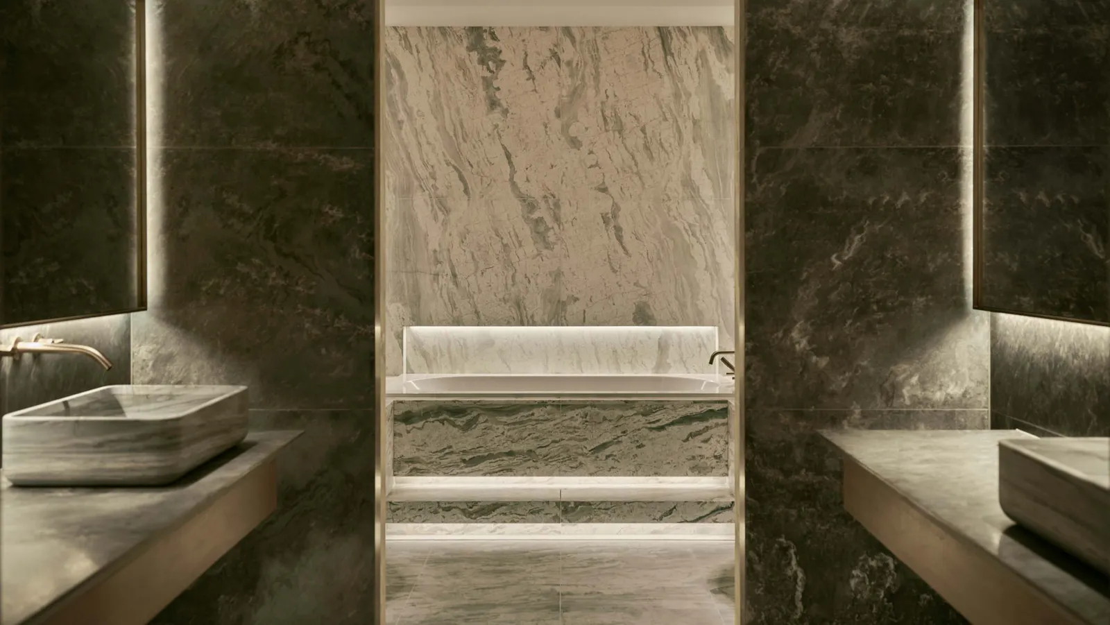 Image may contain Sink Sink Faucet Bathing Indoors Interior Design Furniture Bathtub Person and Tub