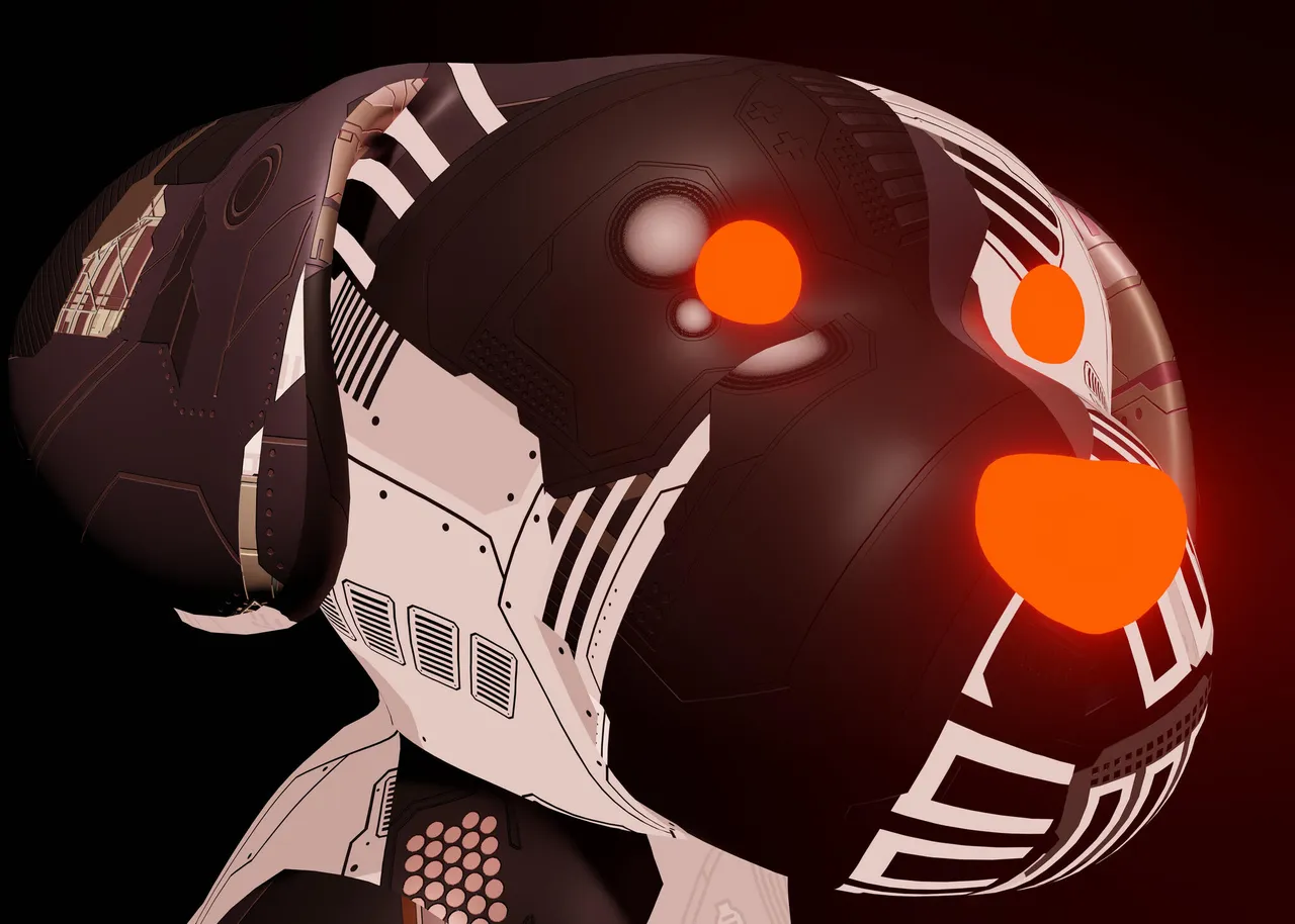 3d rendering of a futuristic mechanical dog stuffed toy in a dark black background with a effect of boom for the purpose of advertisement and commercial use
