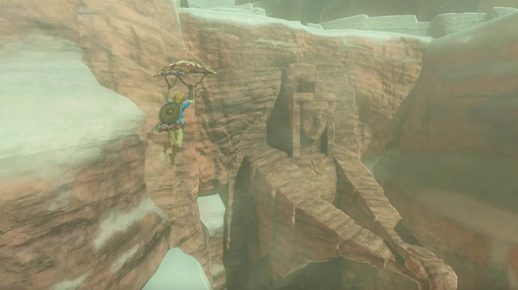 Link gliding in Breath of the Wild
