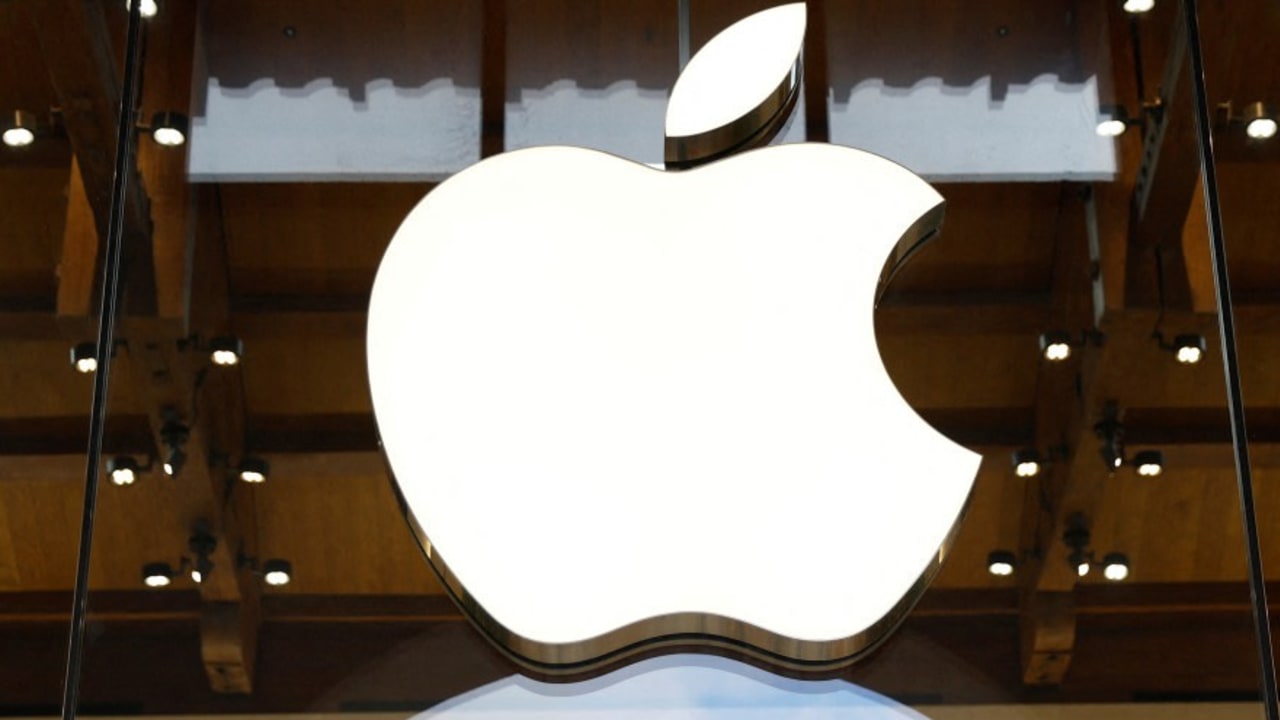 The Apple company logo. The Apple company logo.