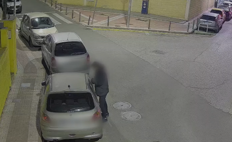 Uno de los dos detenidos cuando comet�a un robo en un veh�culo.