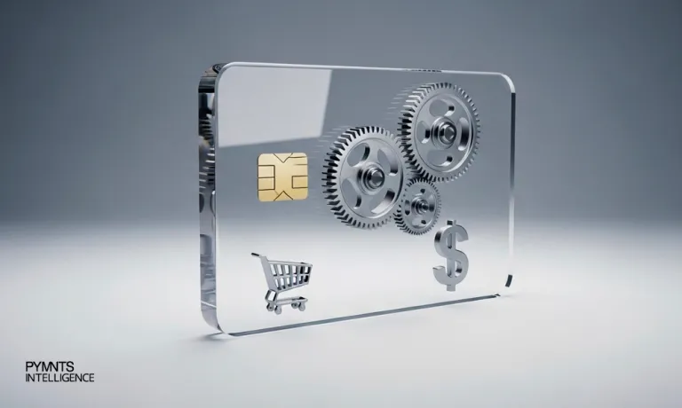 Featured image for the PYMNTS Intelligence and Paymentology April 2026 edition of the Payments Innovation Tracker. Agentic commerce is redefining transactions as AI agents initiate purchases, accelerating demand for real-time payment card platforms.