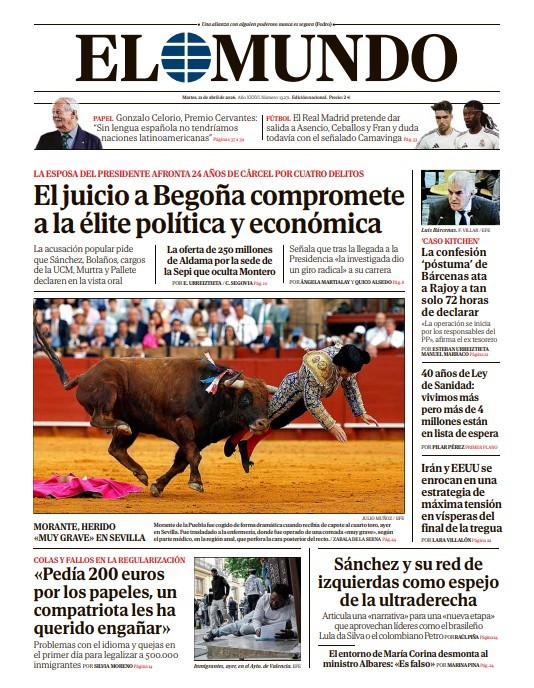 Portada de EL MUNDO del martes 21 de abril de 2026